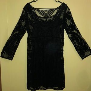 Large black lace dress